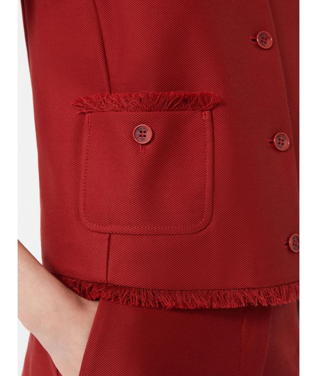 MAX MARA Красный хлопковый жилет, фото 5