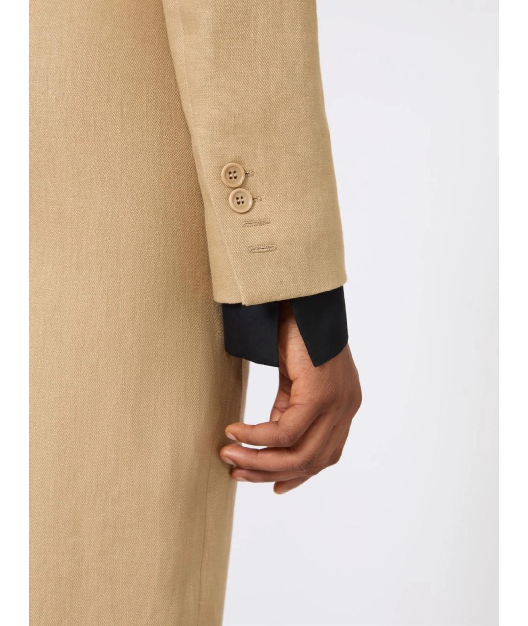 MAX MARA Бежевый льняной жакет/пиджак, фото 5