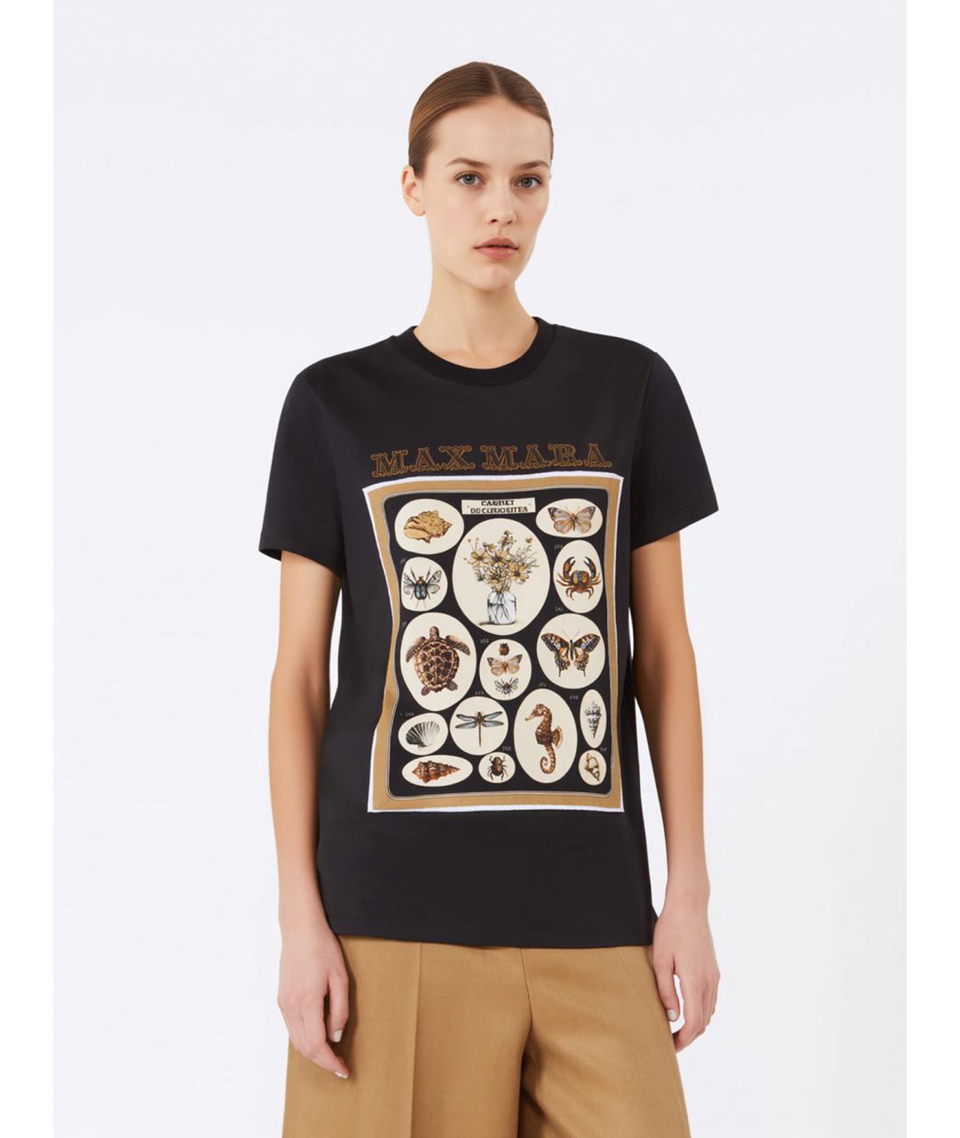 MAX MARA Черная хлопковая футболка, фото 3