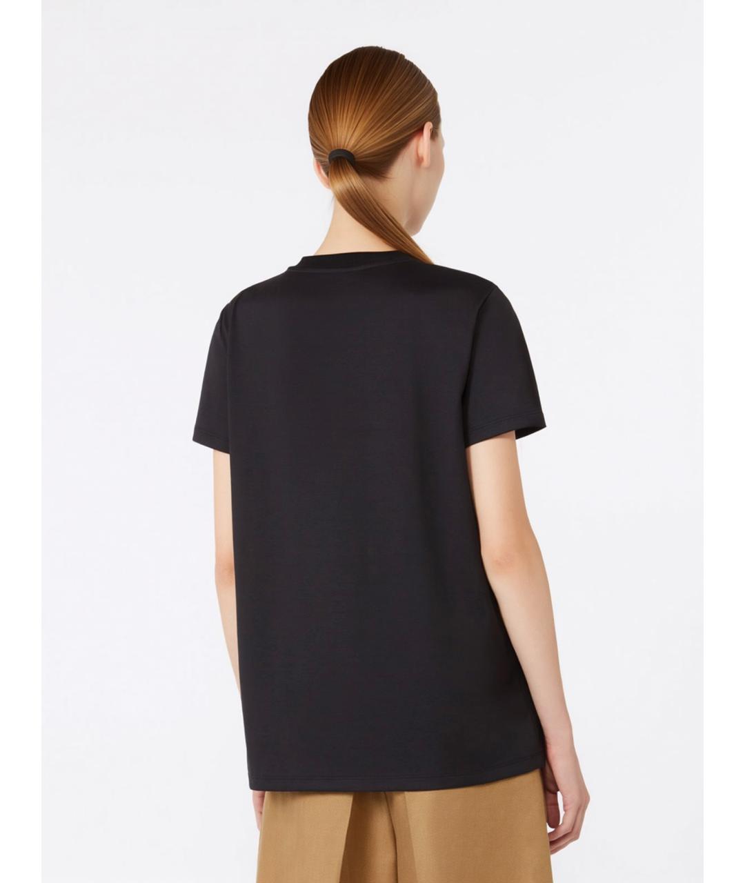 MAX MARA Черная хлопковая футболка, фото 4