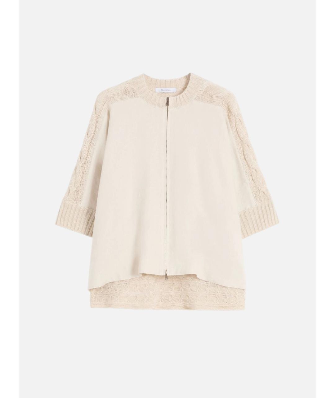 MAX MARA Бежевый льняной кардиган, фото 6