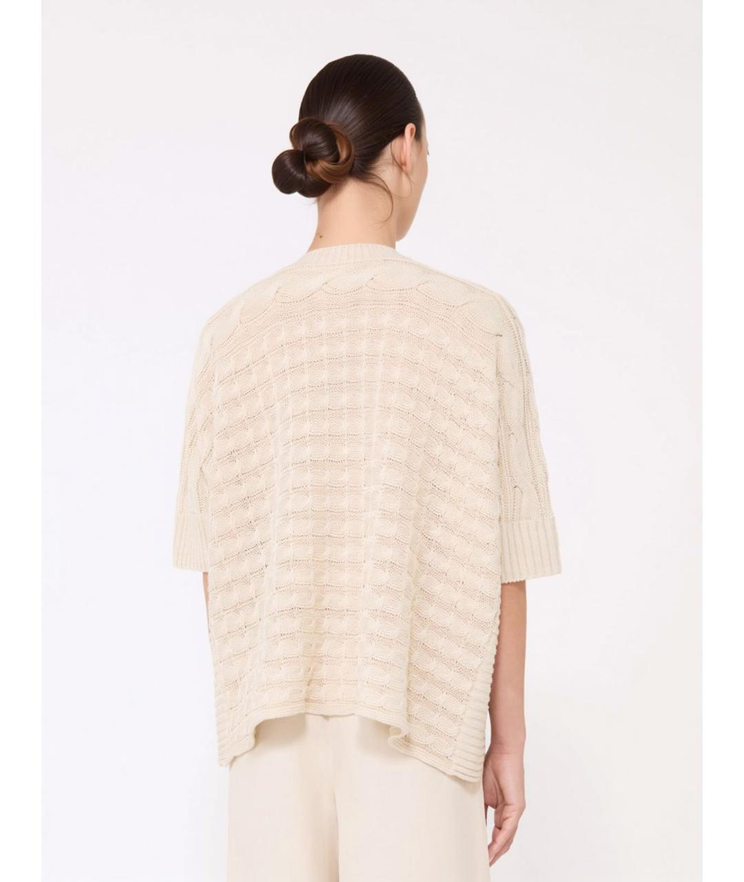 MAX MARA Бежевый льняной кардиган, фото 4