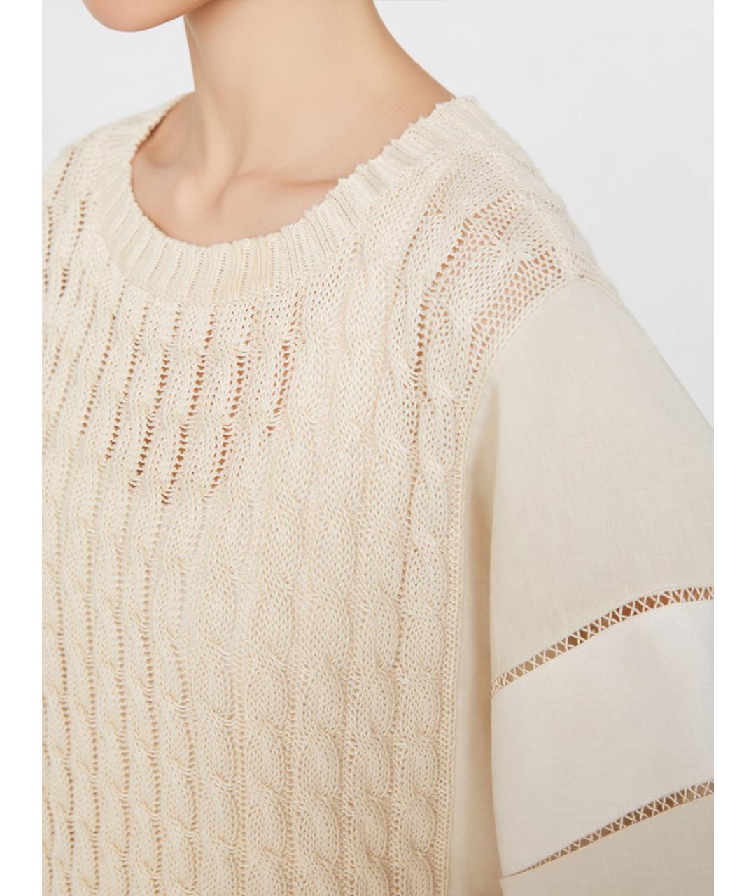 MAX MARA Бежевый льняной джемпер / свитер, фото 5