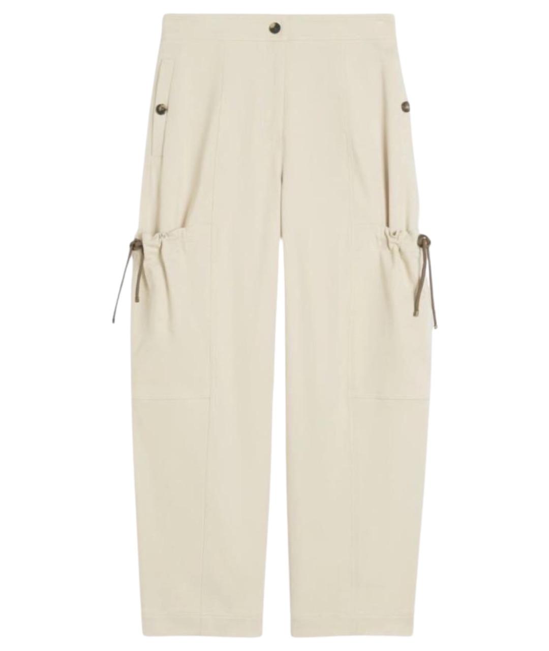 MAX MARA Бежевые хлопковые прямые брюки, фото 1