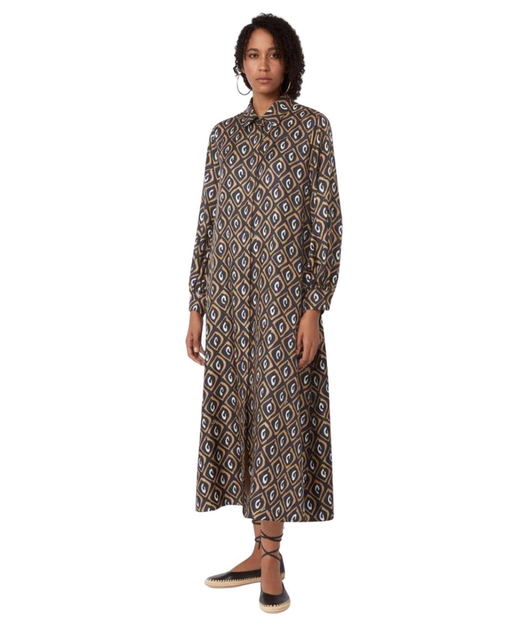 MAX MARA Мульти шелковое повседневное платье, фото 3