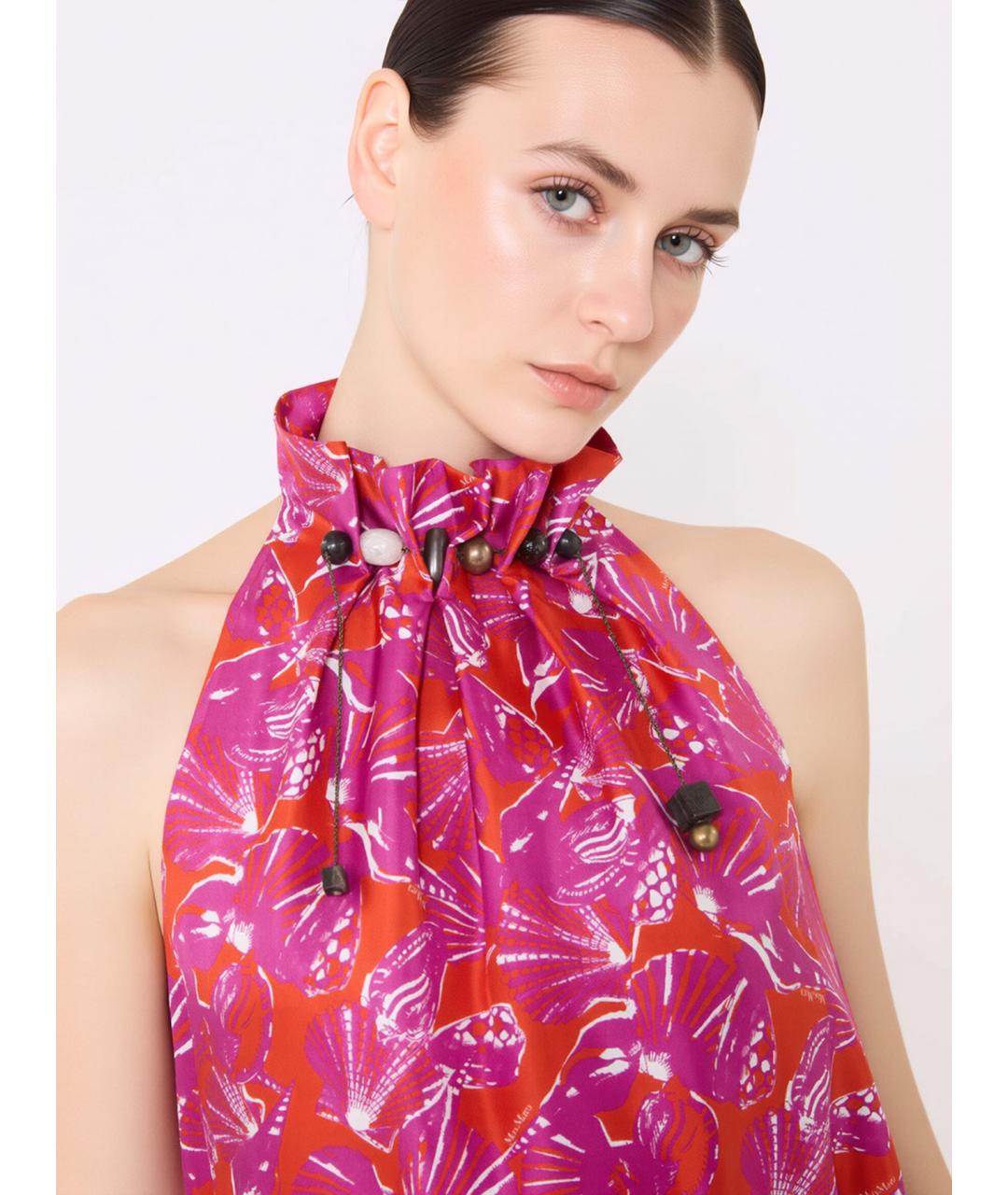 MAX MARA Мульти шелковое повседневное платье, фото 4