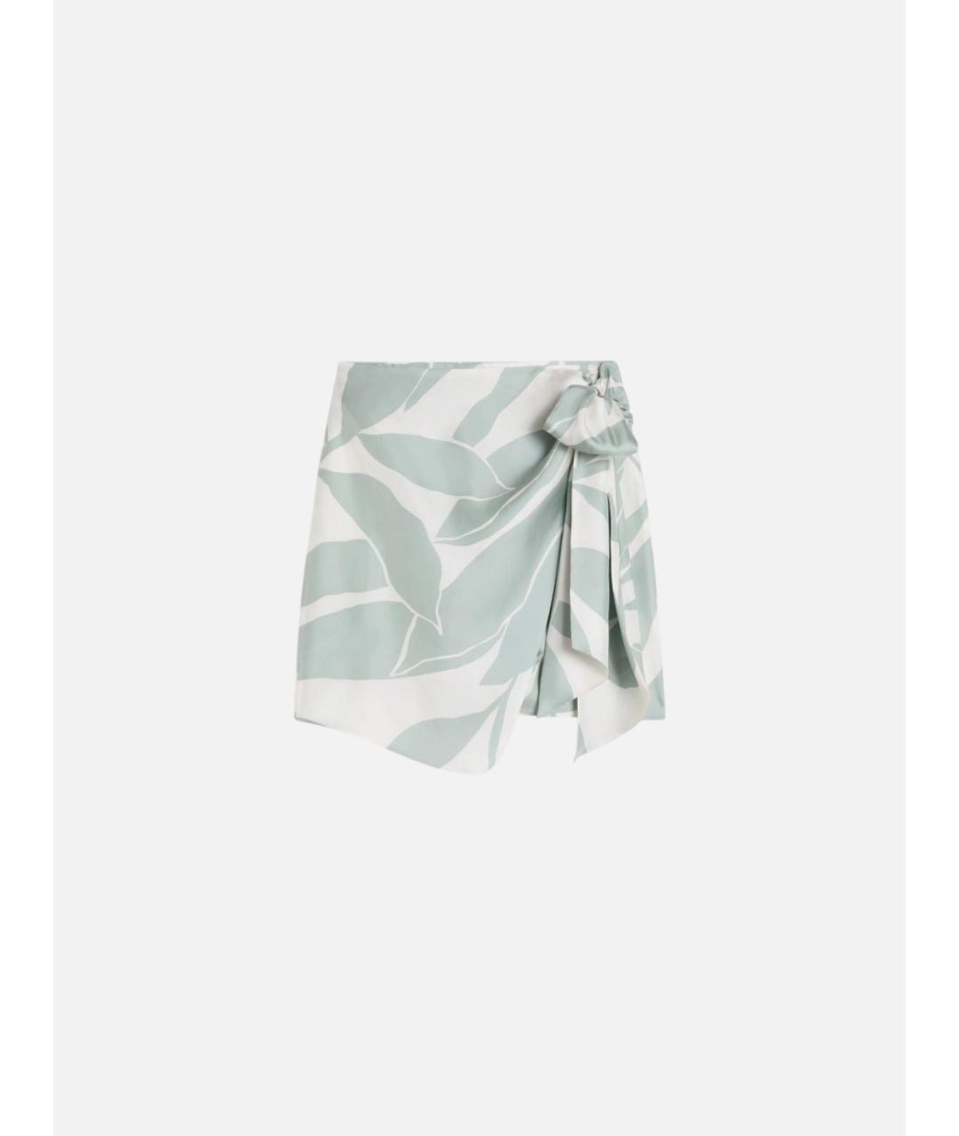 MAX MARA Бирюзовая шелковая юбка мини, фото 4