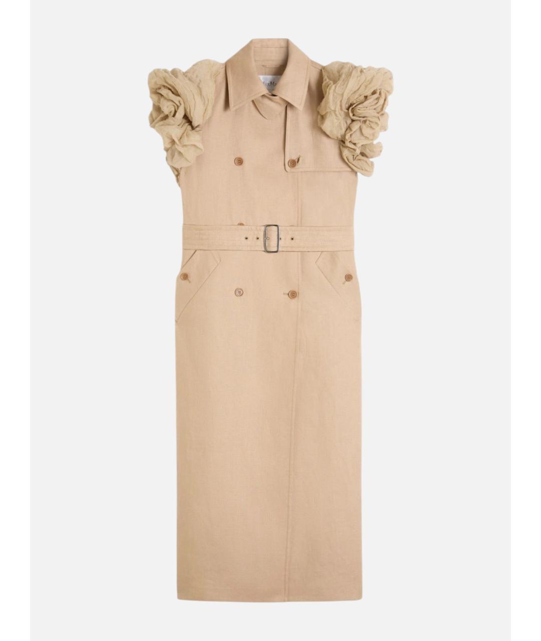MAX MARA Бежевый хлопковый тренч/плащ, фото 6
