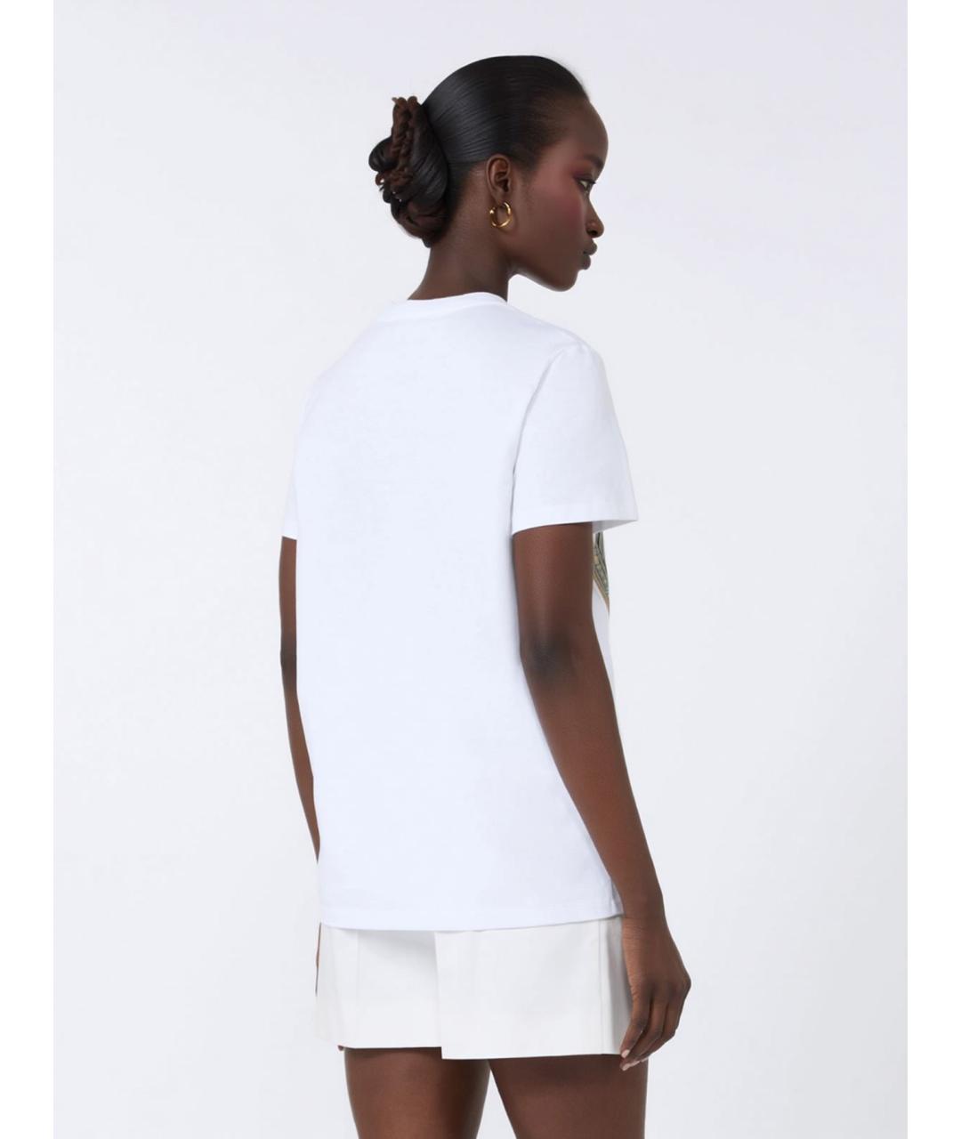 MAX MARA Белая хлопковая футболка, фото 4
