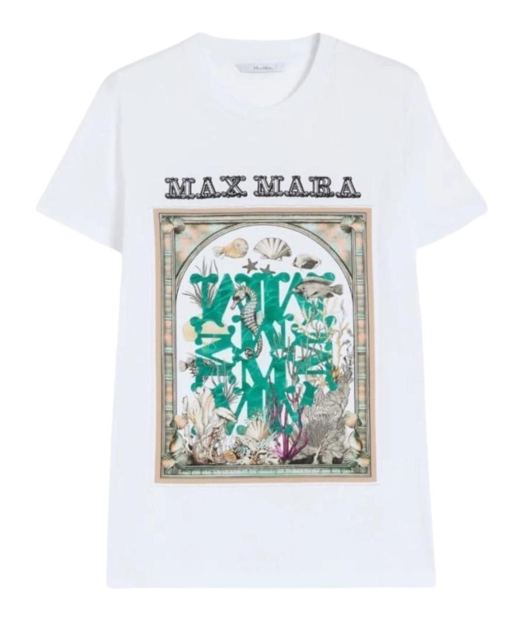 MAX MARA Белая хлопковая футболка, фото 1