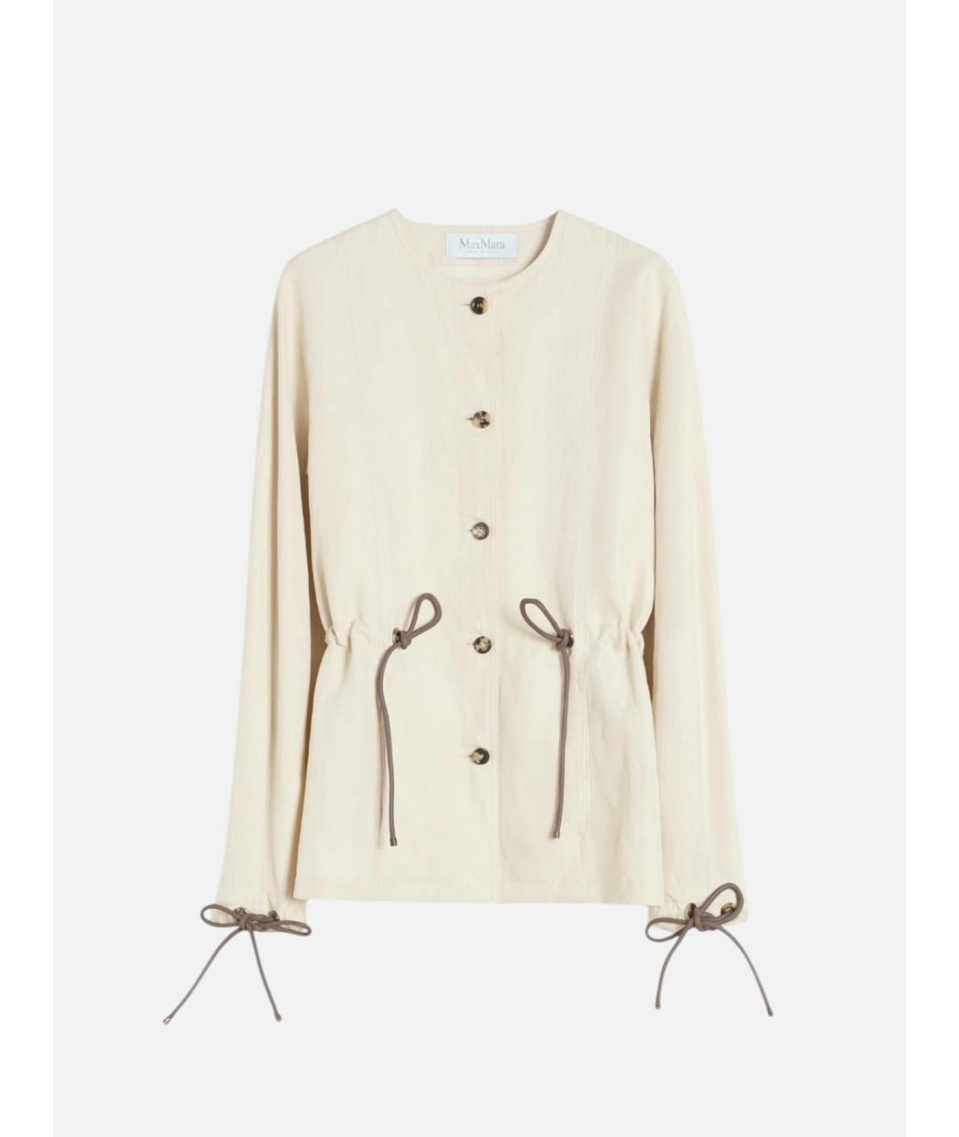 MAX MARA Бежевая льняная блузы, фото 5