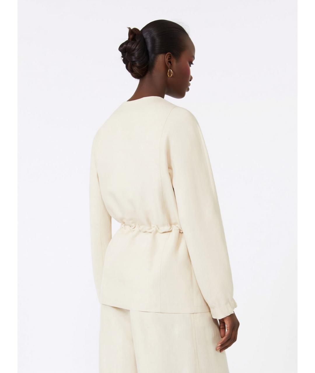 MAX MARA Бежевая льняная блузы, фото 4