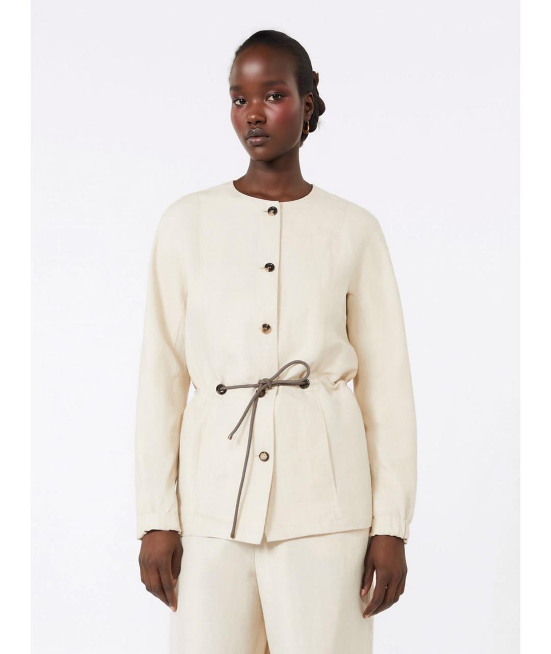 MAX MARA Бежевая льняная блузы, фото 3