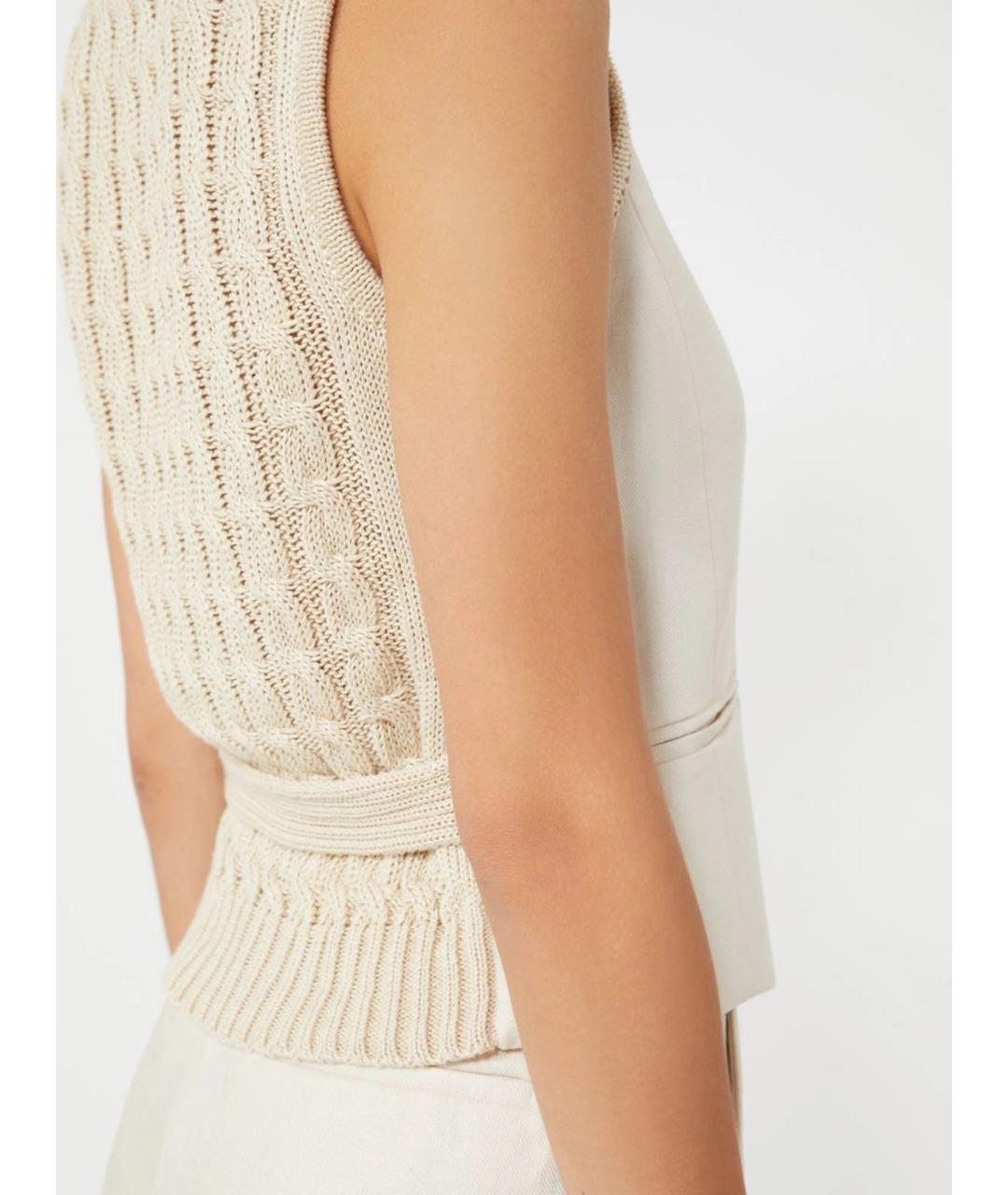 MAX MARA Бежевая льняная жилетка, фото 5