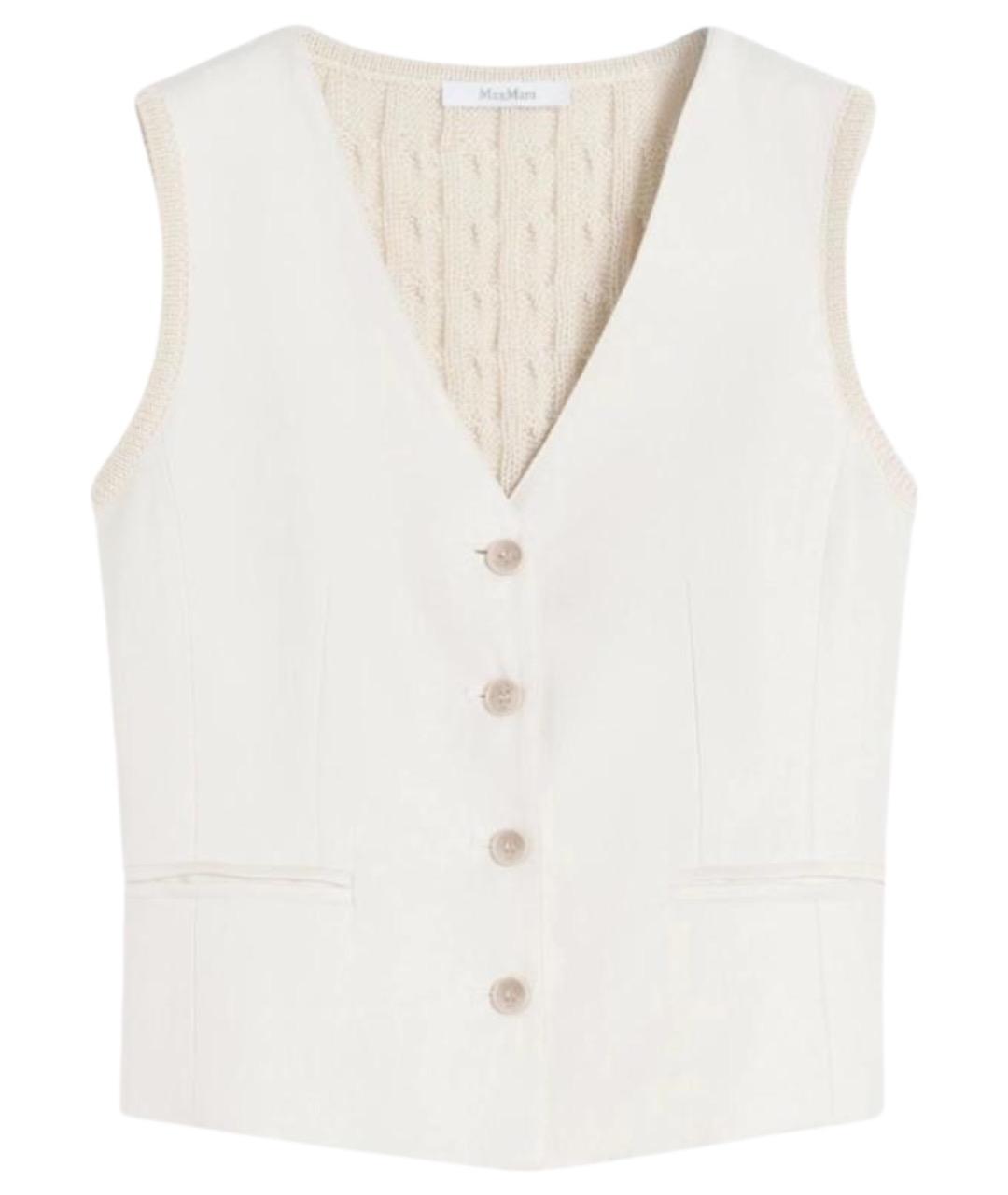 MAX MARA Бежевая льняная жилетка, фото 1