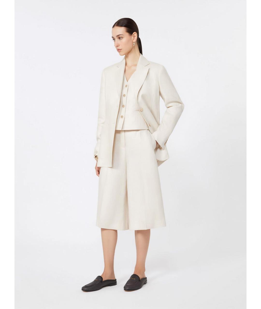 MAX MARA Бежевая льняная жилетка, фото 2