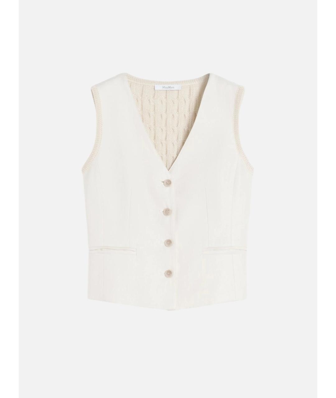 MAX MARA Бежевая льняная жилетка, фото 6