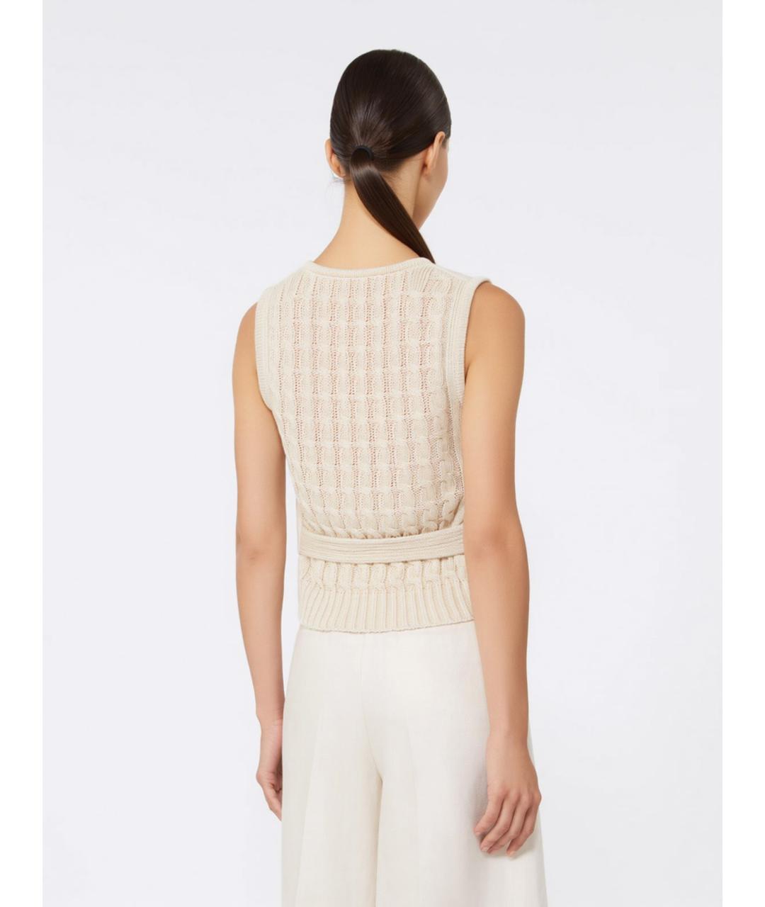 MAX MARA Бежевая льняная жилетка, фото 4