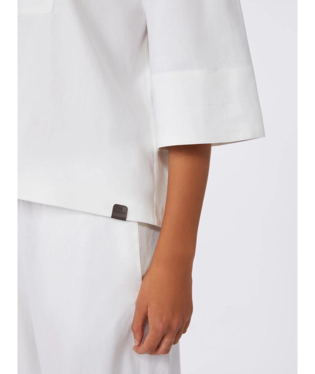 MAX MARA Белая льняная блузы, фото 5