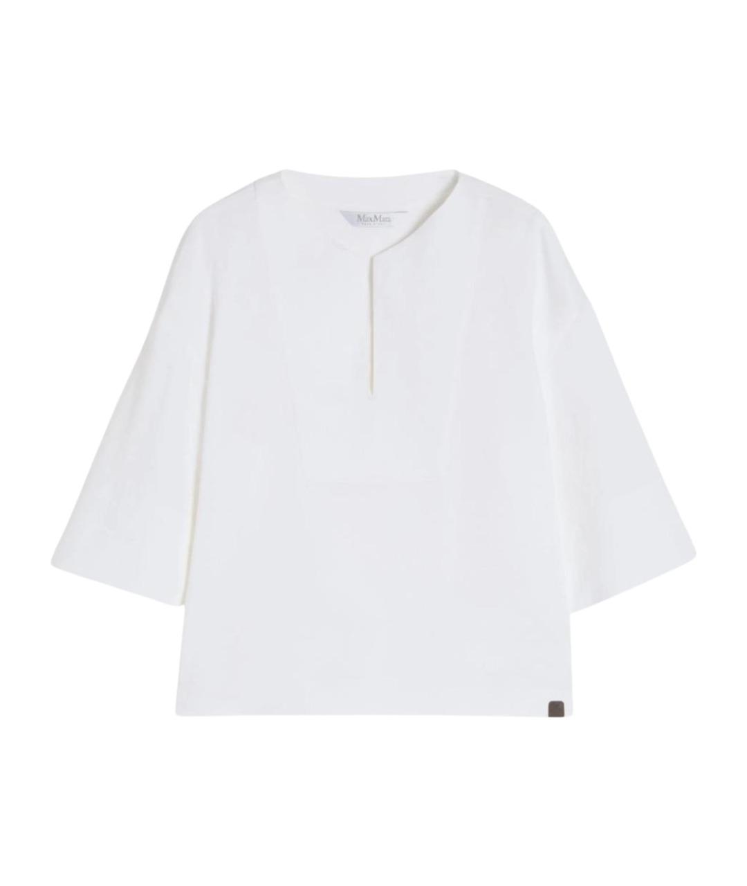 MAX MARA Белая льняная блузы, фото 1