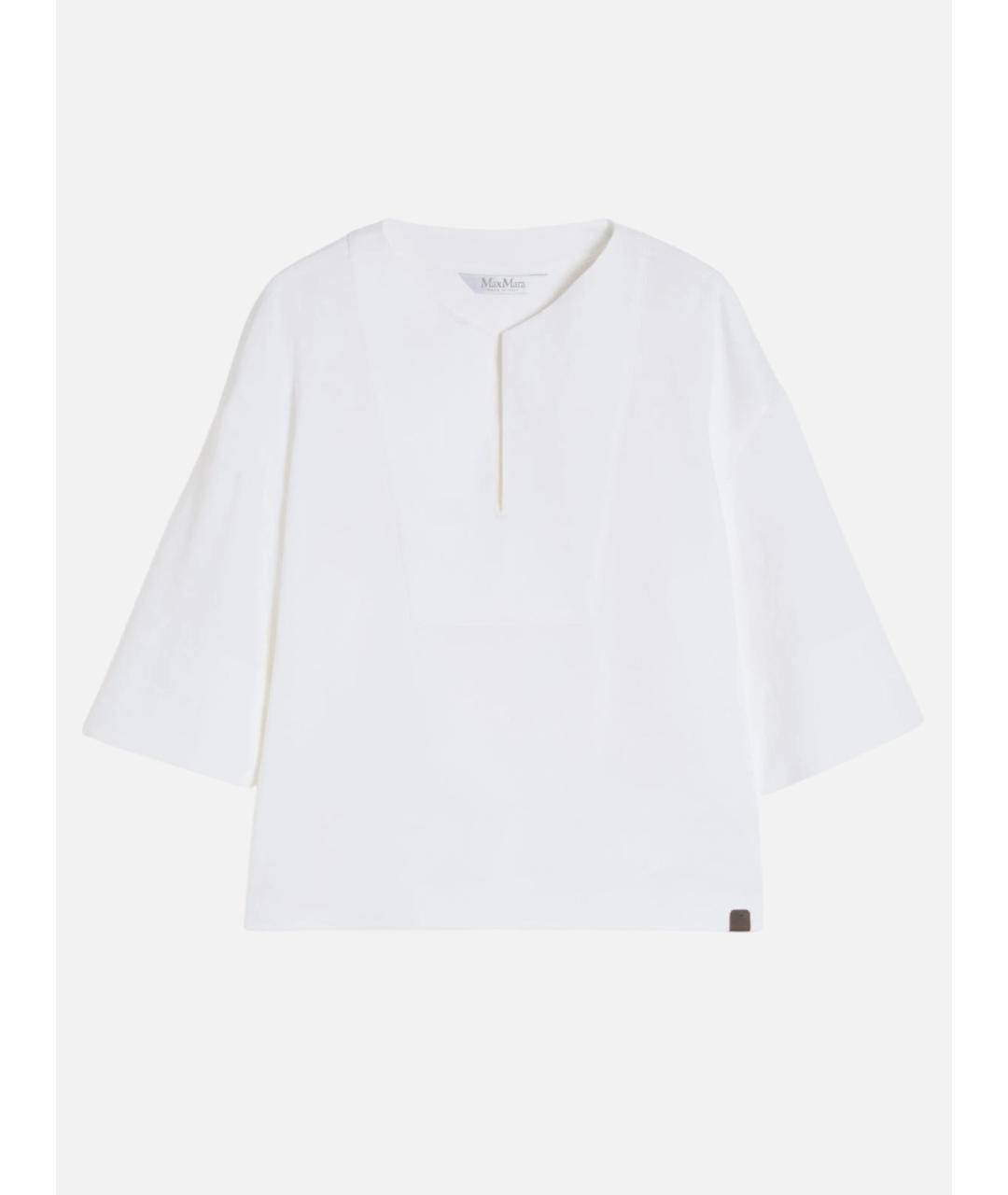 MAX MARA Белая льняная блузы, фото 6