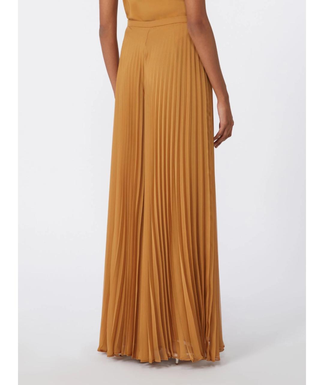 MAX MARA Оранжевое полиэстеровые брюки широкие, фото 4