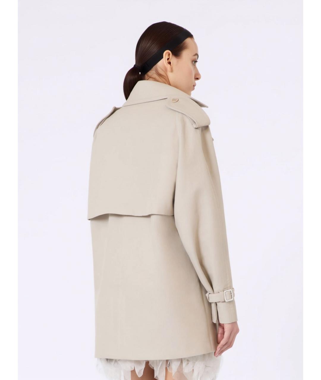 MAX MARA Бежевый хлопковый тренч/плащ, фото 4