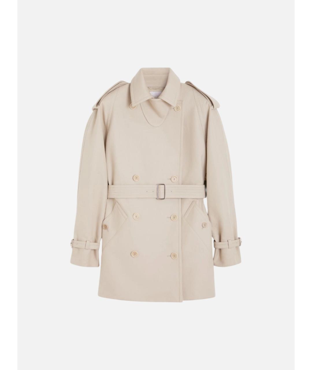 MAX MARA Бежевый хлопковый тренч/плащ, фото 6