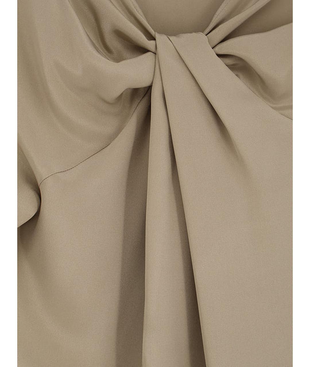 MAX MARA Бежевая шелковая блузы, фото 3