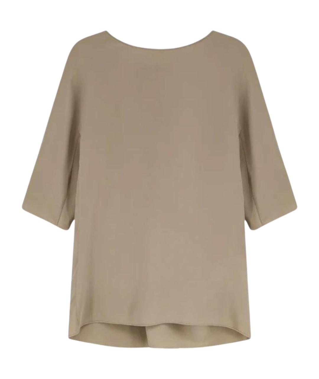 MAX MARA Бежевая шелковая блузы, фото 1