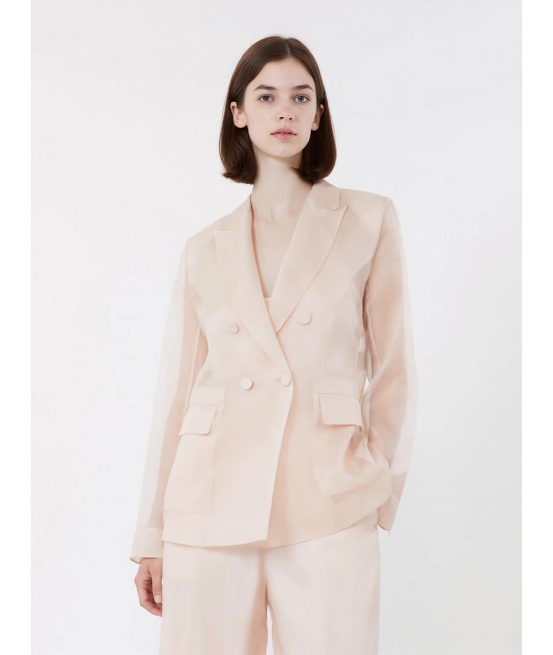 MAX MARA Розовый шелковый жакет/пиджак, фото 3