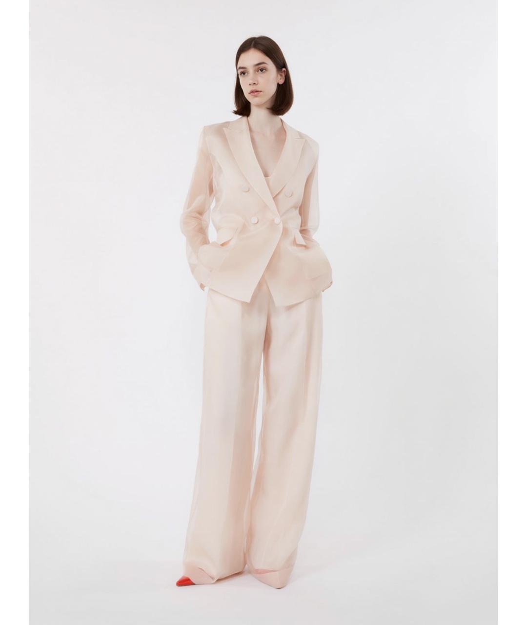 MAX MARA Розовый шелковый жакет/пиджак, фото 2