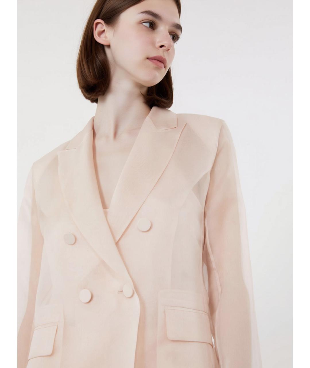 MAX MARA Розовый шелковый жакет/пиджак, фото 5