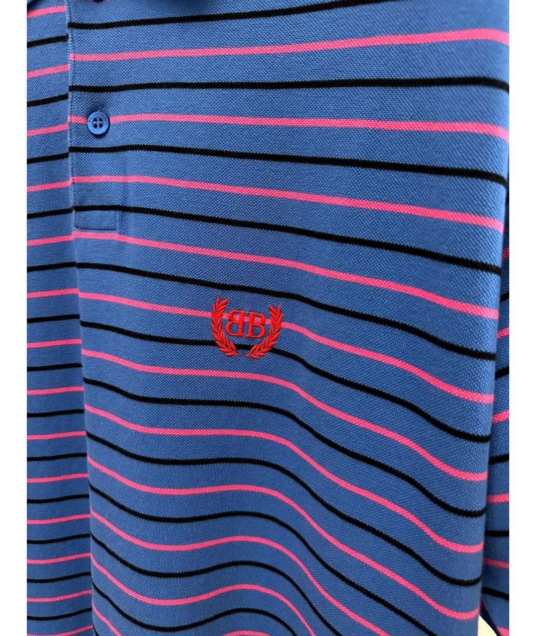 BALENCIAGA Синее хлопковое поло с коротким рукавом, фото 3