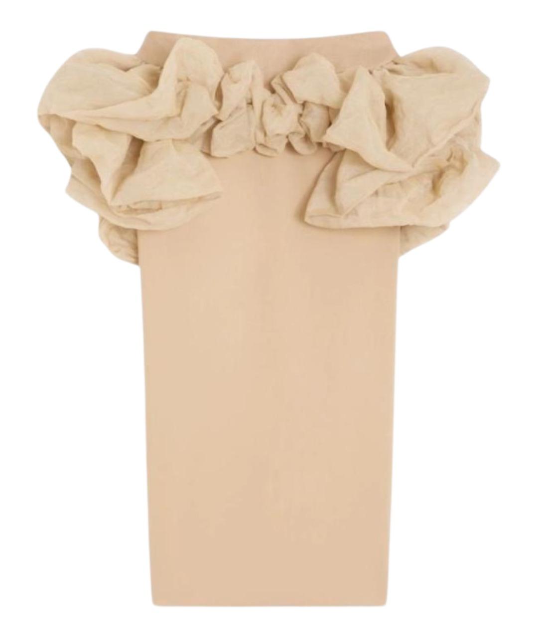 MAX MARA Бежевая вискозная юбка миди, фото 1