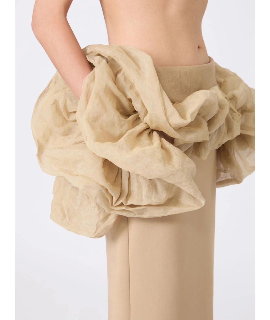 MAX MARA Бежевая вискозная юбка миди, фото 4