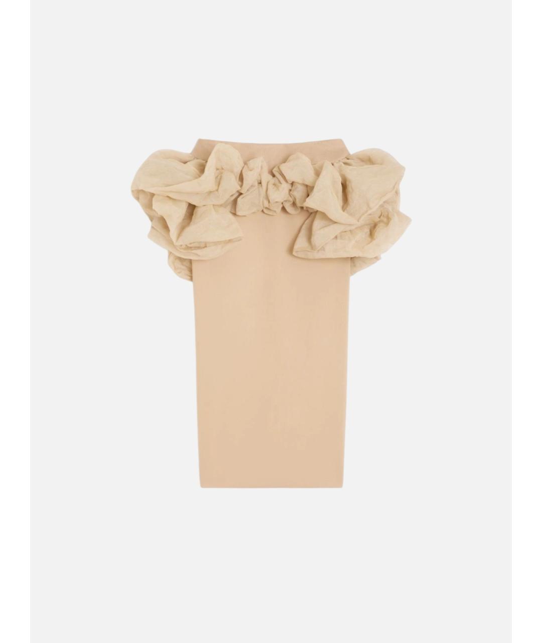 MAX MARA Бежевая вискозная юбка миди, фото 5