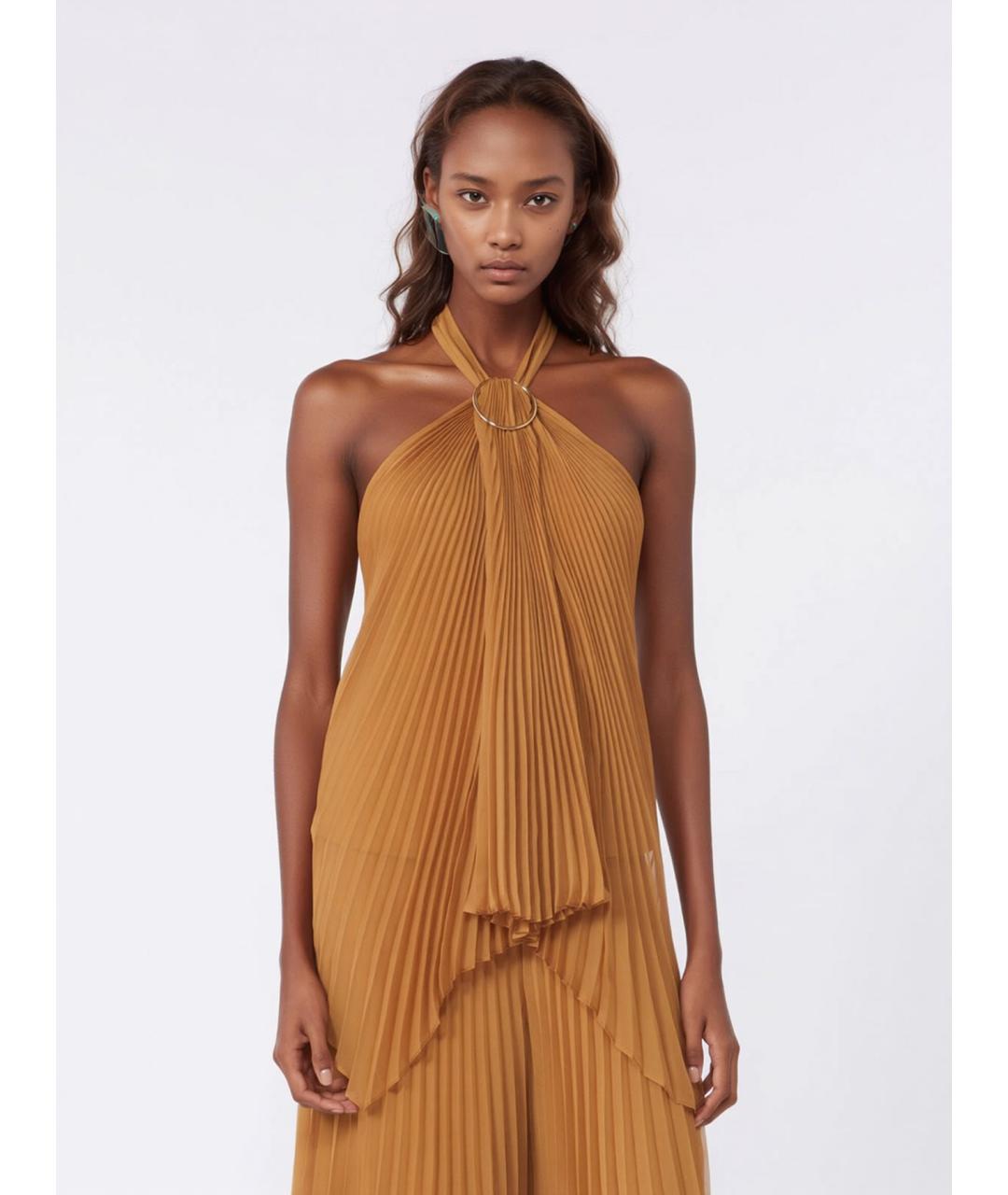 MAX MARA Оранжевая полиэстеровая блузы, фото 3