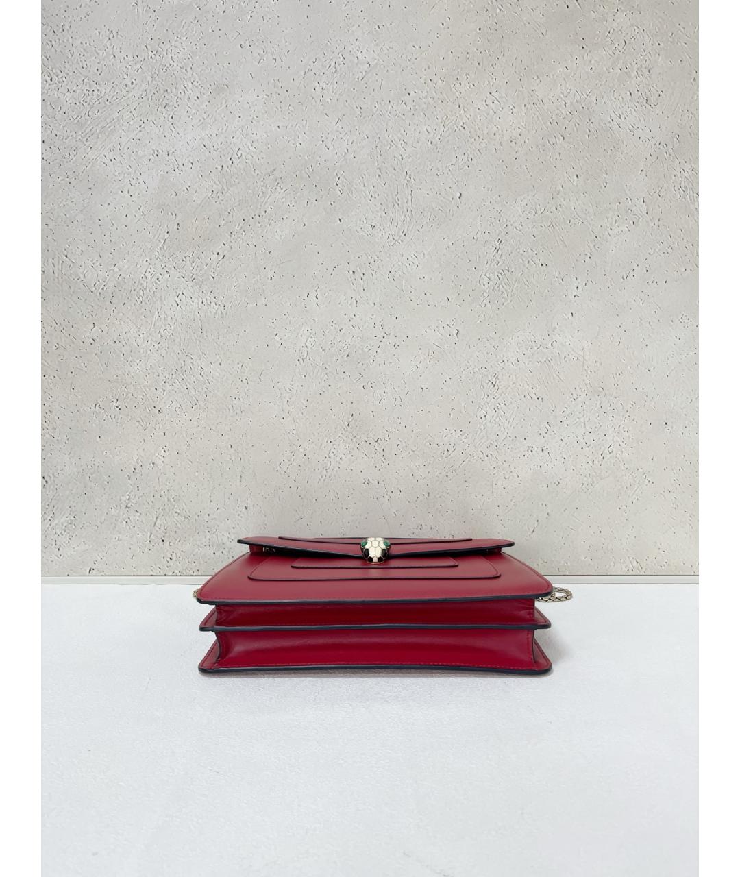 BVLGARI Красная кожаная сумка через плечо, фото 5