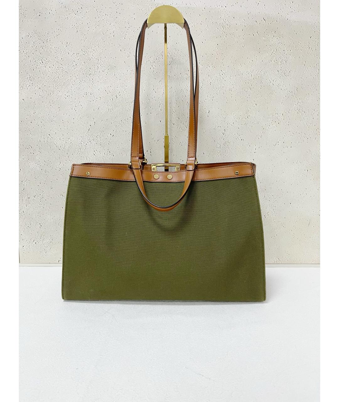 FENDI Зеленая сумка тоут, фото 2