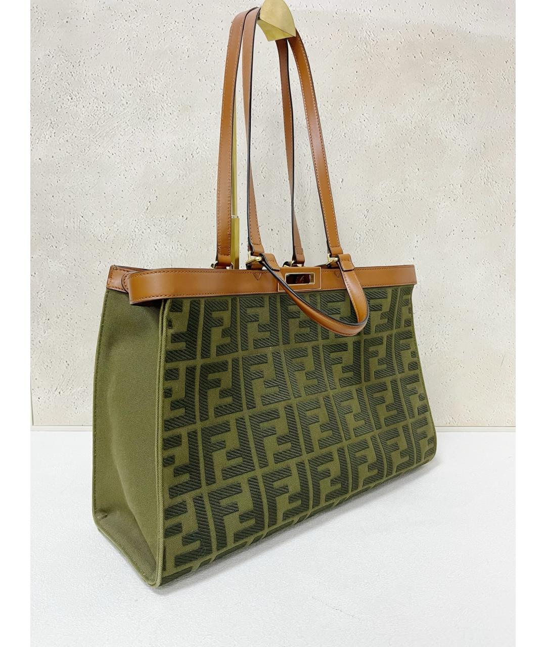 FENDI Зеленая сумка тоут, фото 3