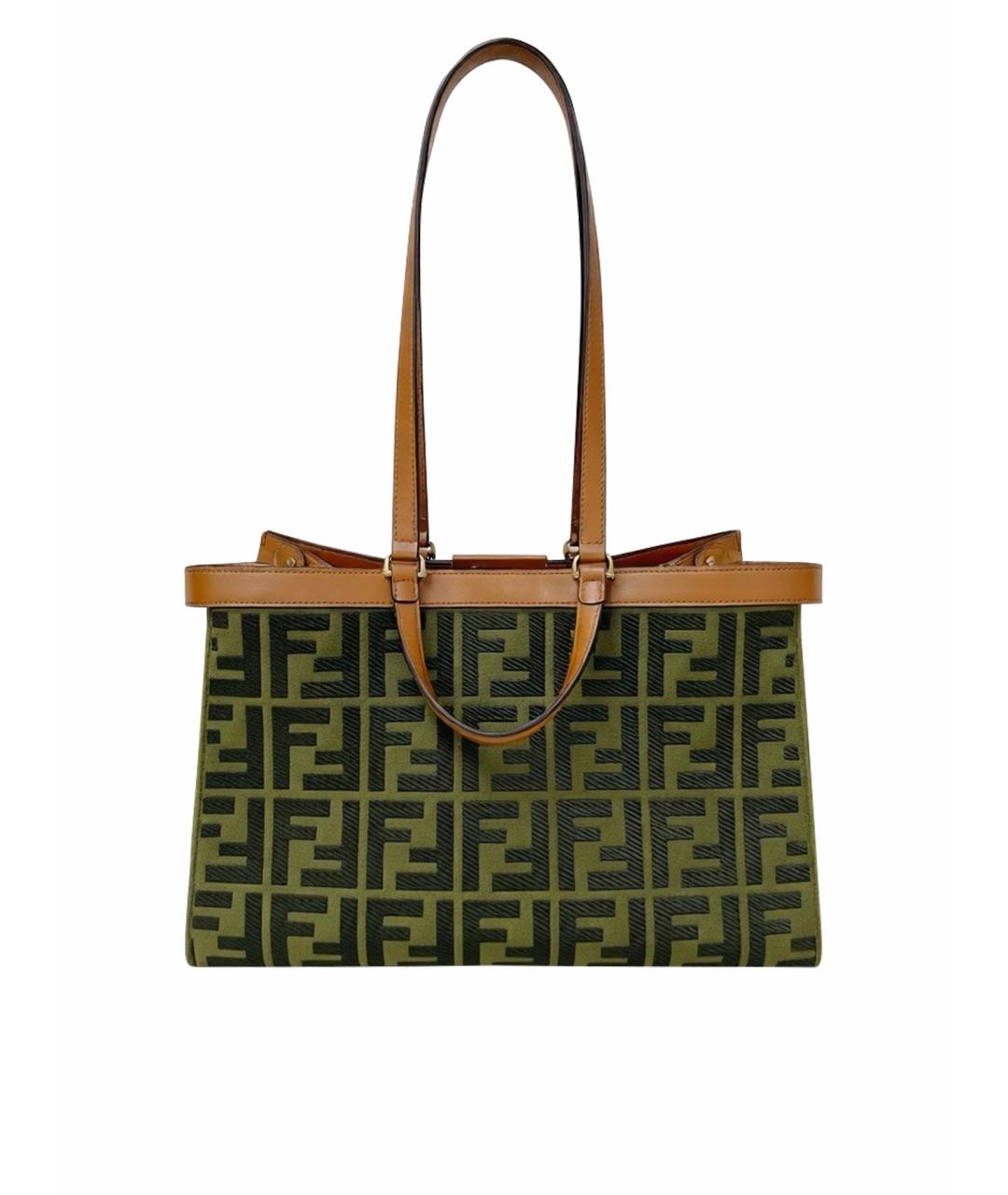 FENDI Зеленая сумка тоут, фото 1