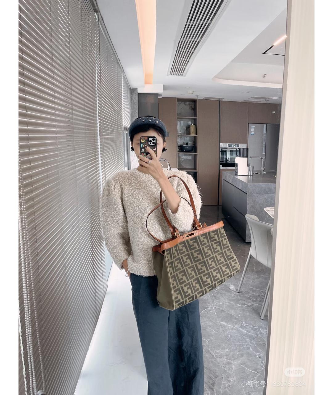 FENDI Зеленая сумка тоут, фото 6