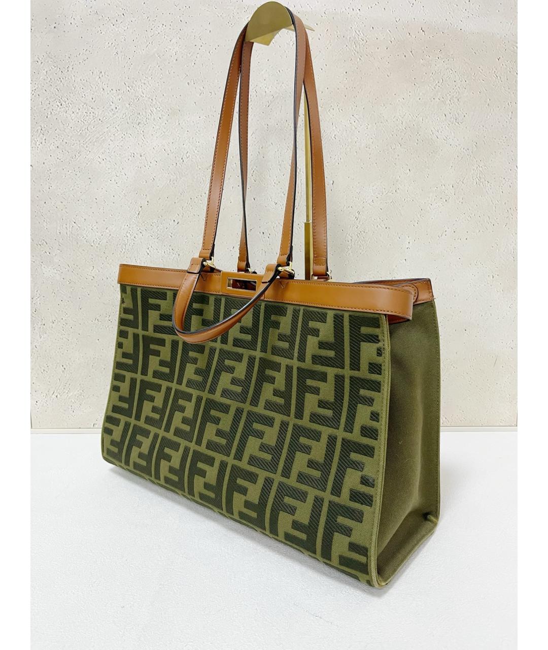 FENDI Зеленая сумка тоут, фото 4