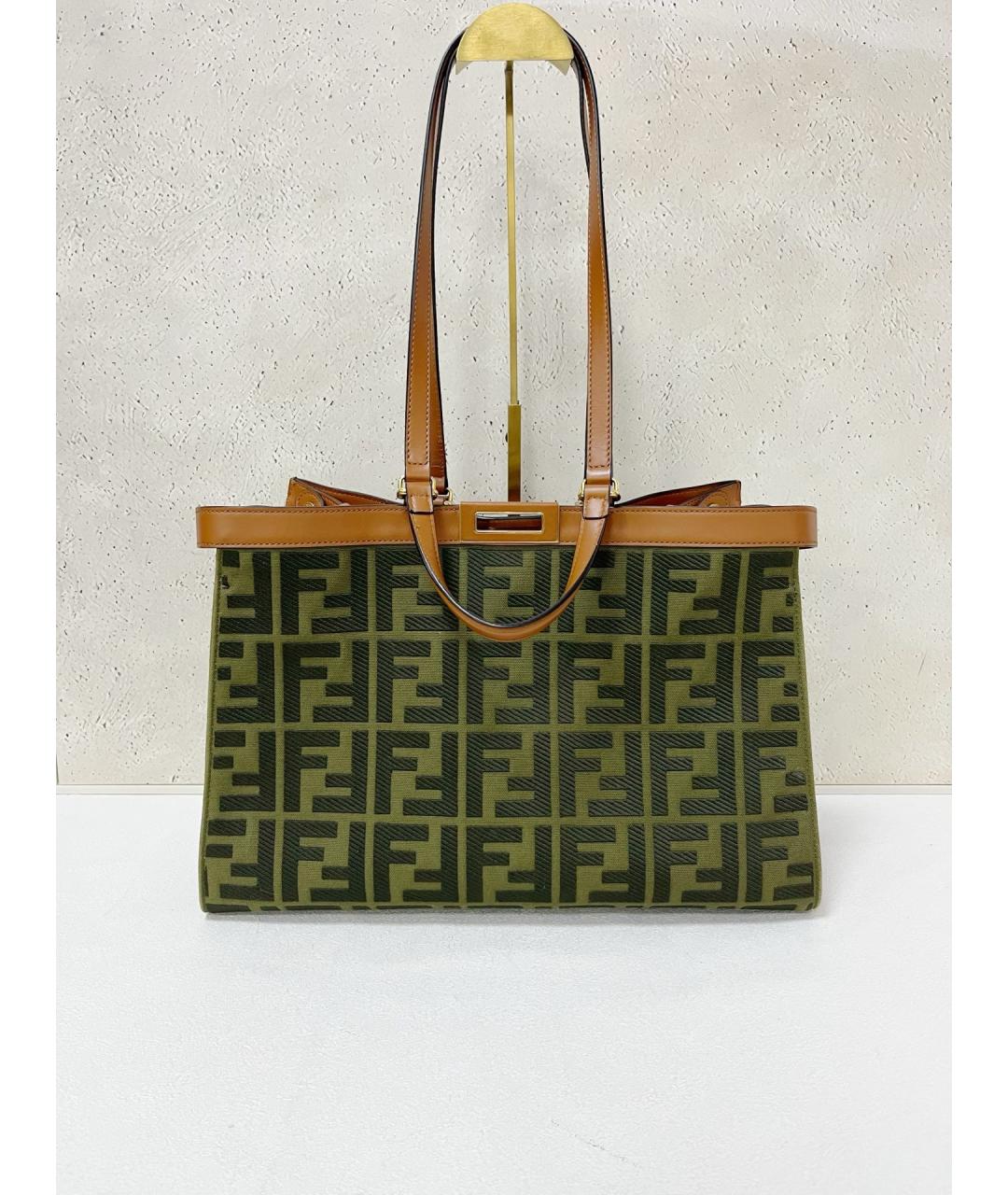FENDI Зеленая сумка тоут, фото 7