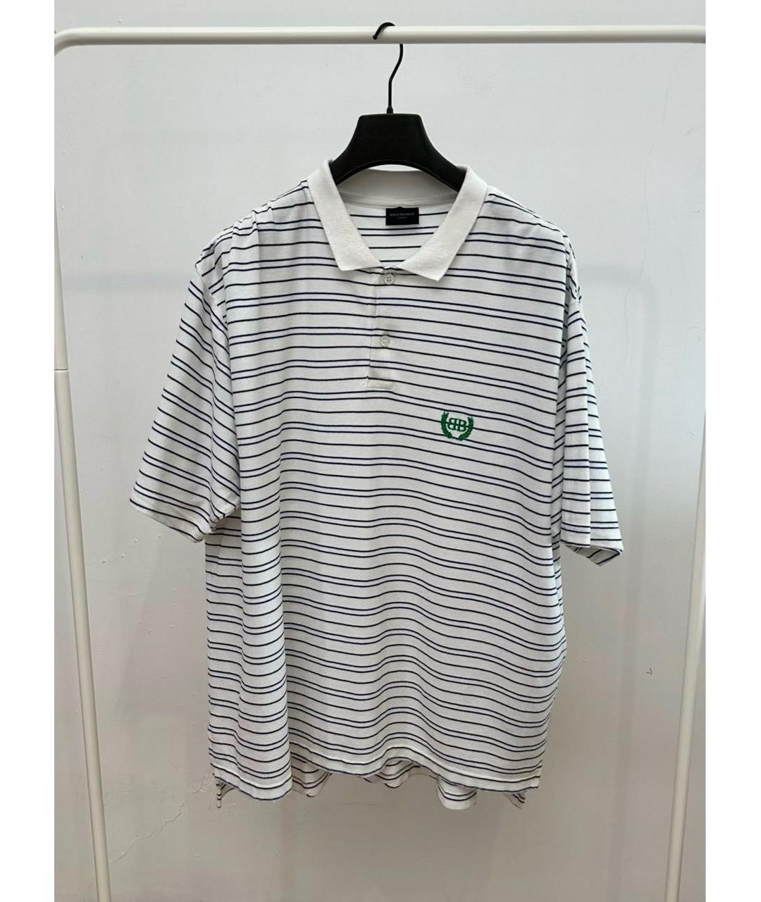 BALENCIAGA Белое хлопковое поло с коротким рукавом, фото 7