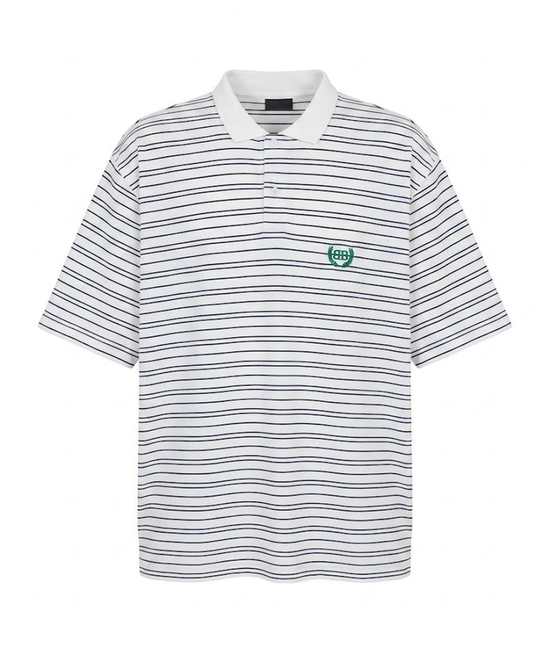 BALENCIAGA Белое хлопковое поло с коротким рукавом, фото 1