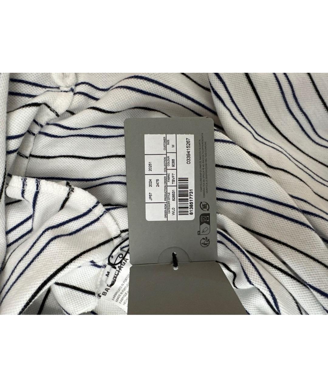 BALENCIAGA Белое хлопковое поло с коротким рукавом, фото 6