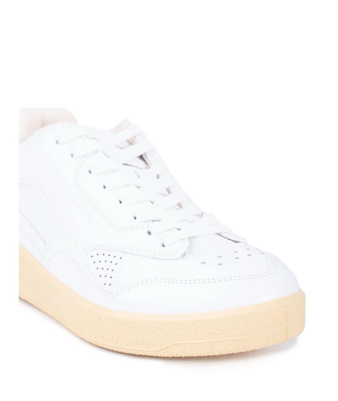 JIL SANDER Белые кожаные кеды, фото 2