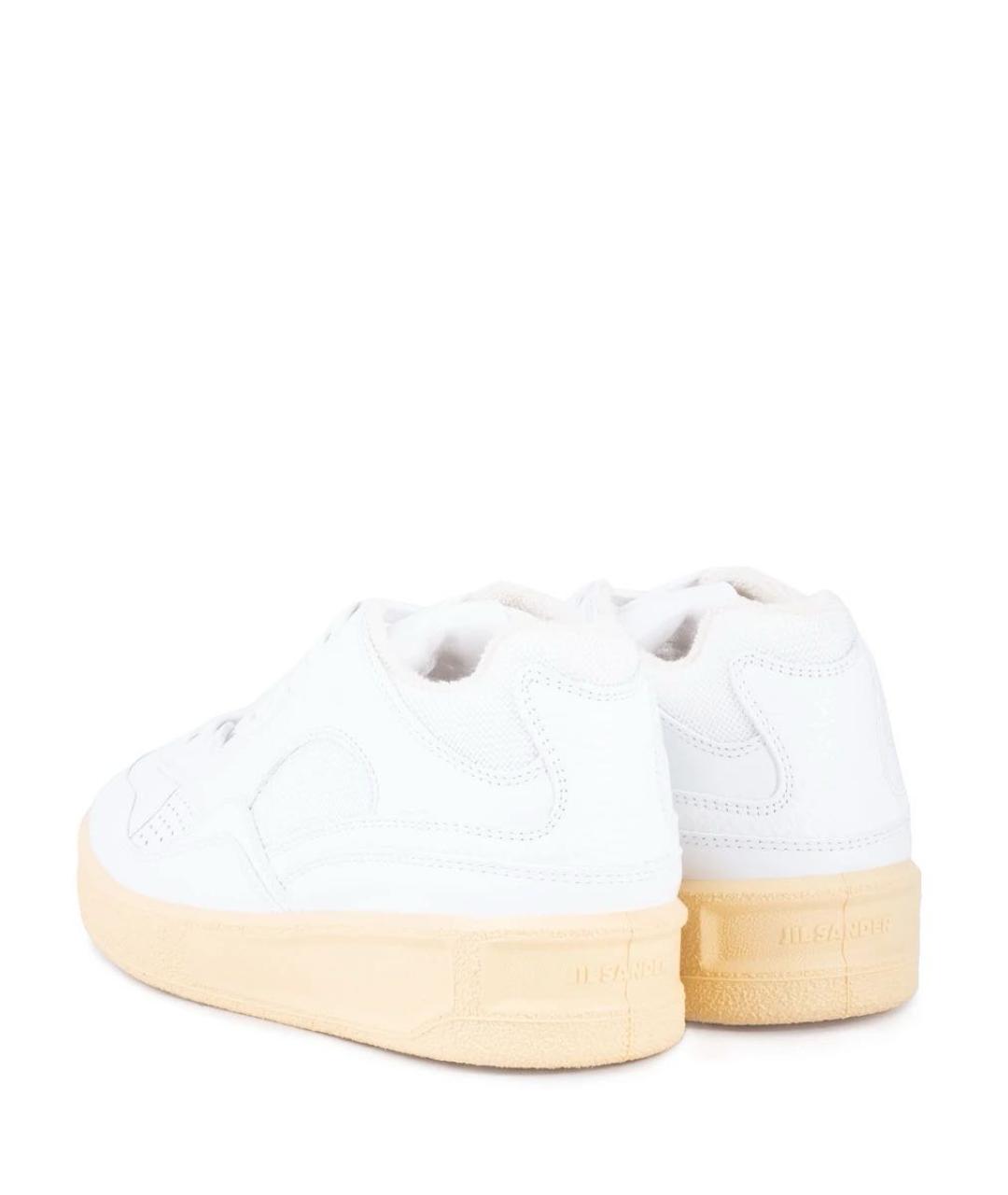 JIL SANDER Белые кожаные кеды, фото 4